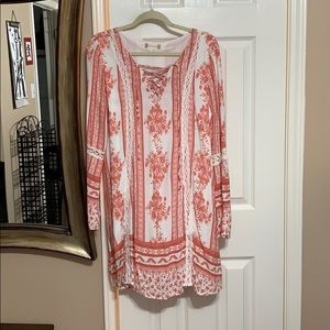 Altard State orange and white dress with lace